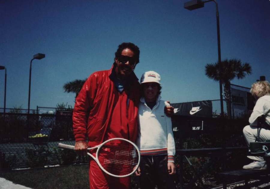 Dennis with Nick Bollettieri, early 1980s
