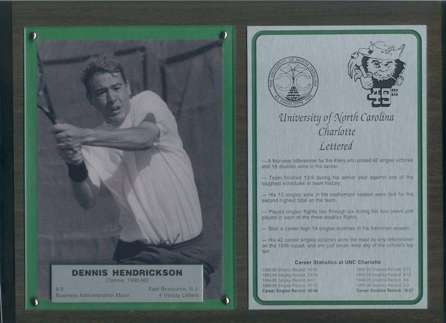 UNC Charlotte letterman plaque, 1992 to 1996