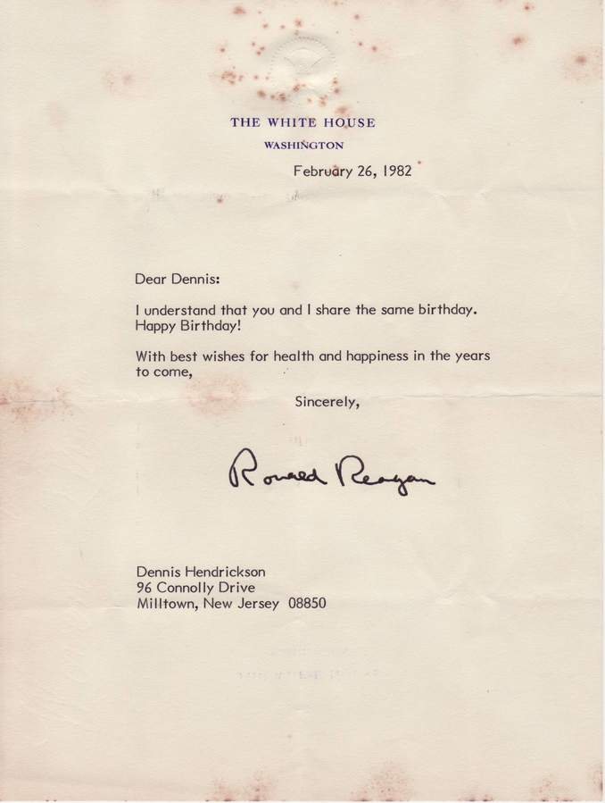 Letter from President Reagan, February 26, 1982